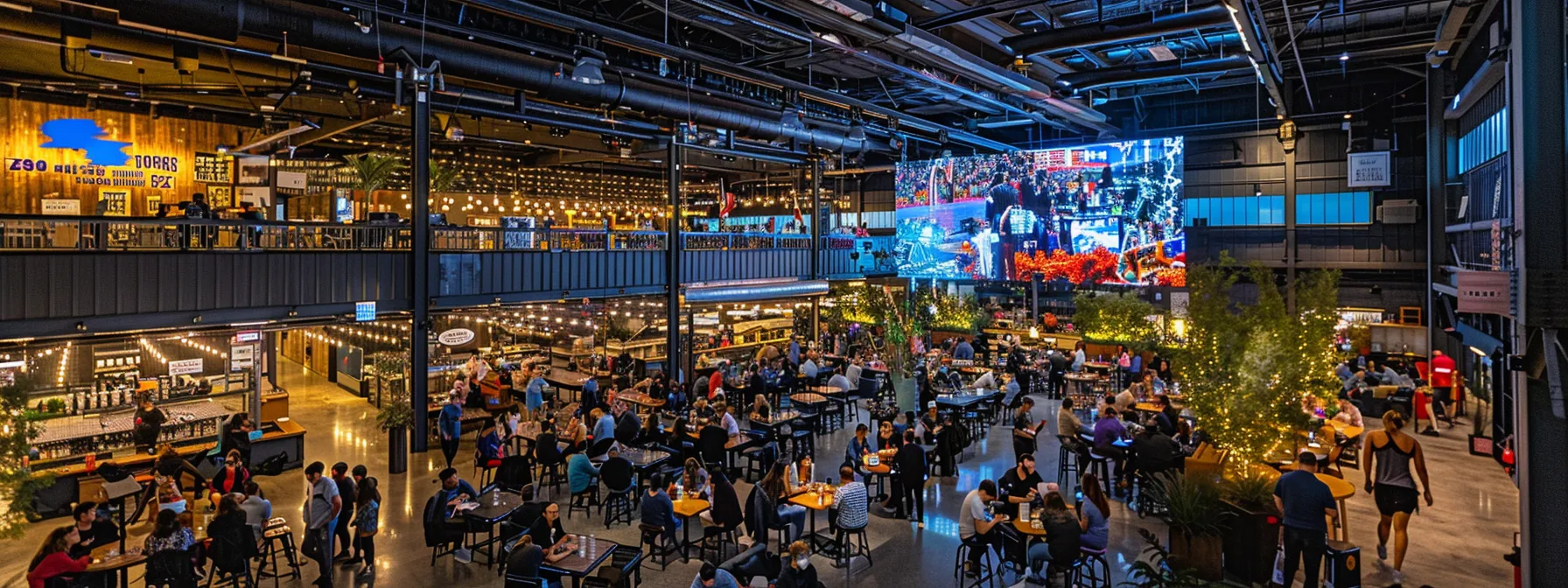 a bustling modern warehouse filled with diverse professionals engaging with advanced digital displays showing liquidation inventories, illuminated by bright overhead lights, capturing the dynamic transformation of the wholesale liquidation market through technology.